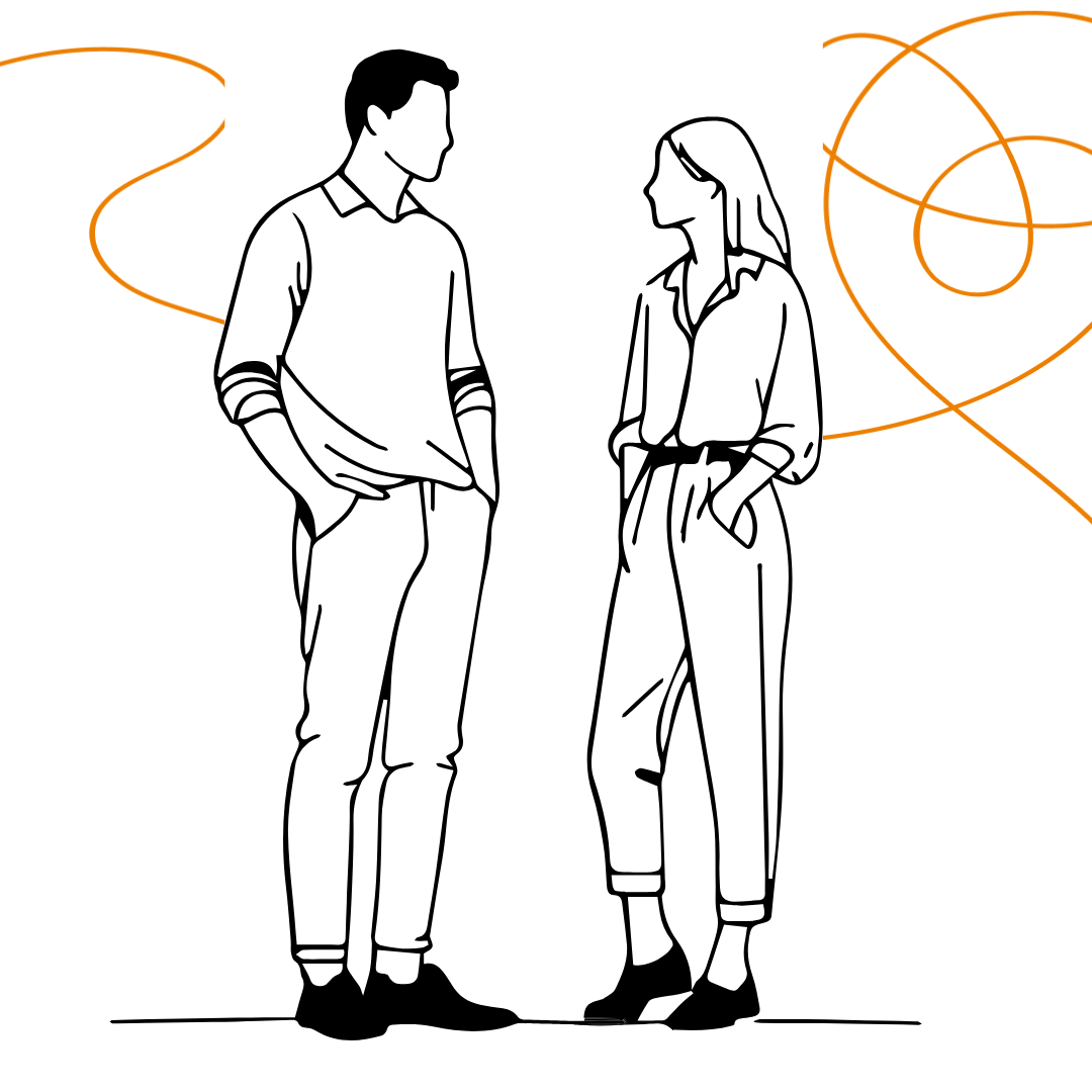 Two adults talking